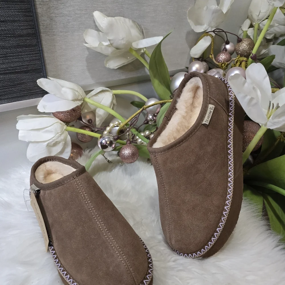 Bearpaw Tabitha Women's suede Brown slippers Size10 New - Picture 3 of 4